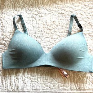 Brand New Victoria's Secret Cotton Lightly Lined Wireless Bra, Light Blue, 36C